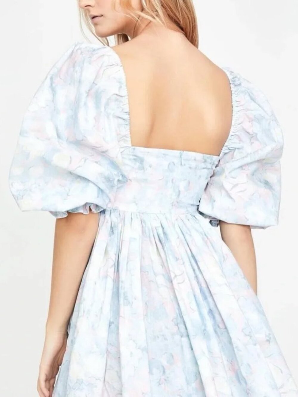Selkie Cotton Monet Print Puff Dress -Size S 100% Cotton - Picture 2 of 7